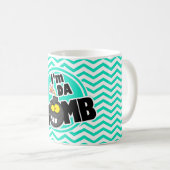 DA-Bombe!  Aqua-grünes Zickzack Kaffeetasse (VorderseiteRechts)