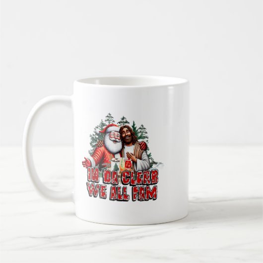 Da Clerb wir alle fühlen Jesus Santa Funny Weihnac Kaffeetasse (Links)