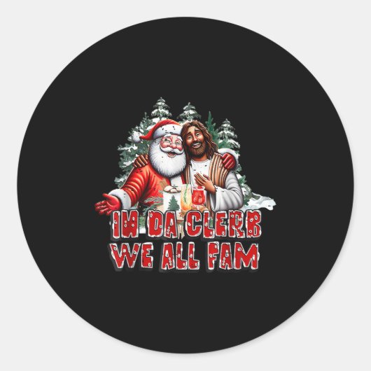 Da Clerb wir alle fühlen Jesus Santa Funny Weihnac Runder Aufkleber (Vorderseite)
