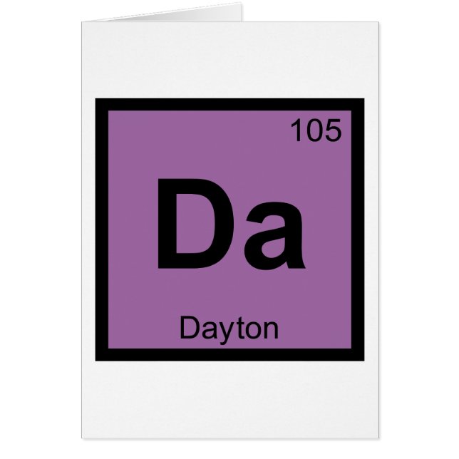 Da - Dayton Ohio Chemistry Periodic Table Symbol (Vorne)