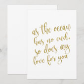 Da der Ozean hat kein Ende erschwinglichen Hochzei Einladung (Vorne/Hinten)