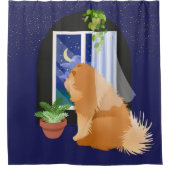 DA DRAUSSEN EIN Chow Duschvorhang (Vorderseite)