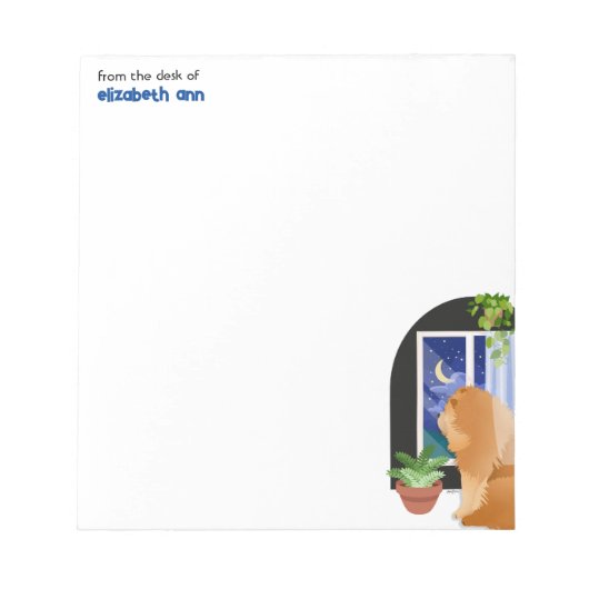 DA DRAUSSEN IRGENDWO Chow Anpassen Note Pad Notizblock (Vorderseite)