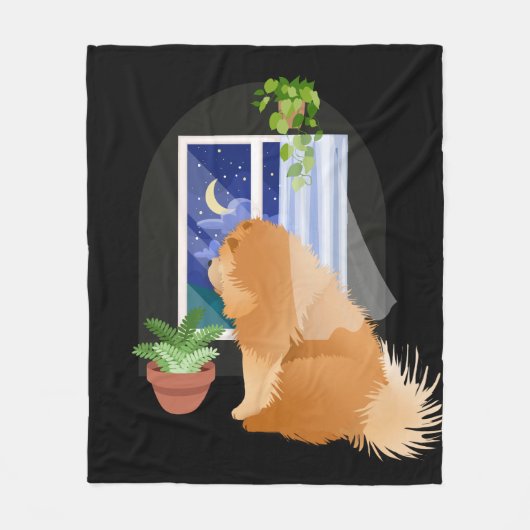 DA DRAUSSEN IRGENDWO Chow Vlies Decke schwarz (Vorderseite)