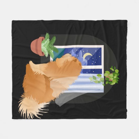 DA DRAUSSEN IRGENDWO Chow Vlies Decke schwarz (Vorderseite (Horizontal))