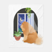 DA DRAUSSEN IRGENDWO Chow Vlies Decke weiß (Vorderseite)