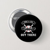 Da draußen ist mein Enkel Baseball-Vatertag Button (Vorne & Hinten)