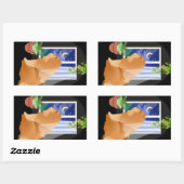 DA DRAUSSEN Kaschierrechteck-Aufkleber. Rechteckiger Aufkleber (Blatt)