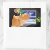 DA DRAUSSEN Kaschierrechteck-Aufkleber. Rechteckiger Aufkleber (Tasche)