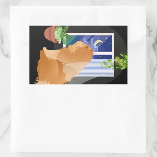 DA DRAUSSEN Kaschierrechteck-Aufkleber. Rechteckiger Aufkleber (Tasche)