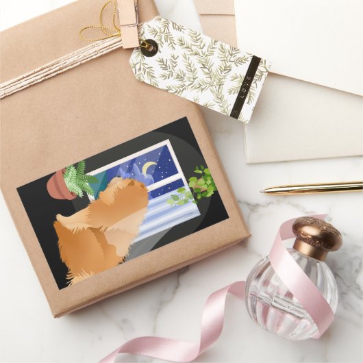 DA DRAUSSEN Kaschierrechteck-Aufkleber. Rechteckiger Aufkleber (Schenken)