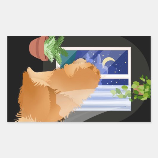 DA DRAUSSEN Kaschierrechteck-Aufkleber. Rechteckiger Aufkleber (Vorderseite)