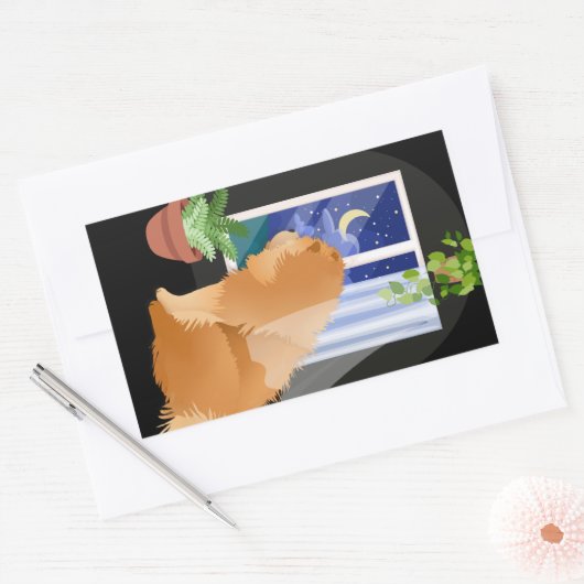 DA DRAUSSEN Kaschierrechteck-Aufkleber. Rechteckiger Aufkleber (Umschlag)