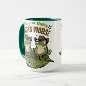 Da drin, wird es noch schlimmer - Frosch-Tasse Tasse (Vorderseite Links)