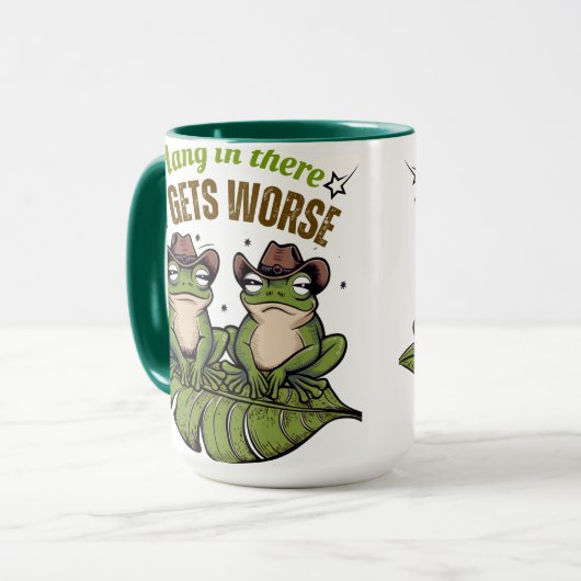 Da drin, wird es noch schlimmer - Frosch-Tasse Tasse (Vorderseite Links)