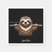 Da einhängen": Sloths ermutigende Worte Serviette (Vorderseite)