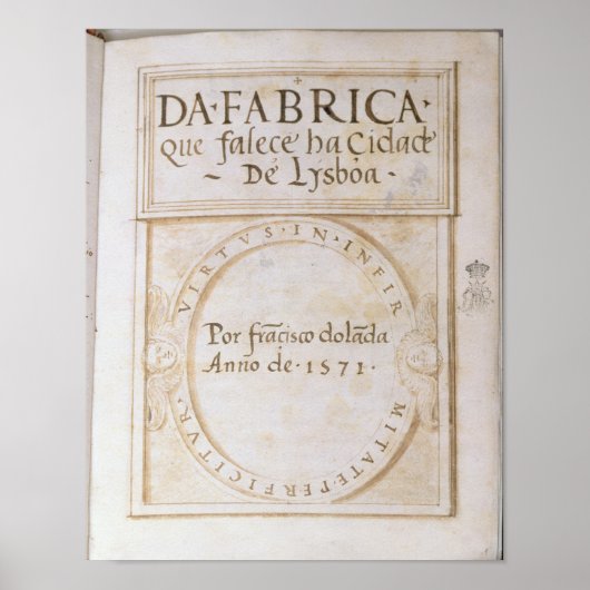Da Fabrica que falece ha Cidade de Lysboa' Poster (Vorne)