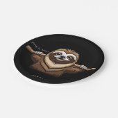 "Da hängen": Sloths ermutigende Worte Pappteller (Schrägansicht)