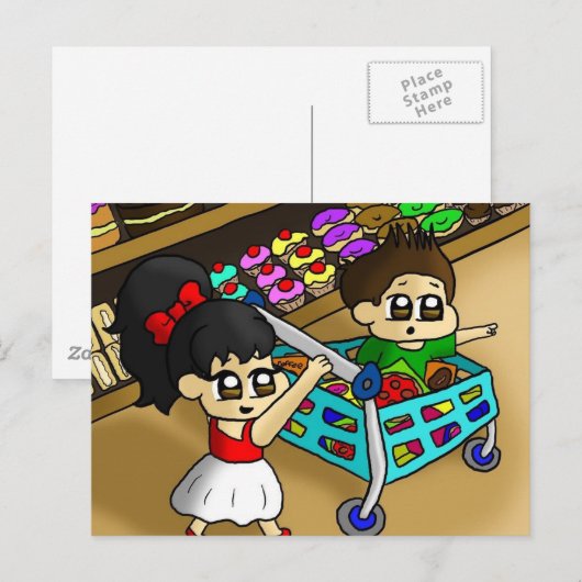 Da ist der Kuchen!!! Postkarte (Vorne/Hinten)