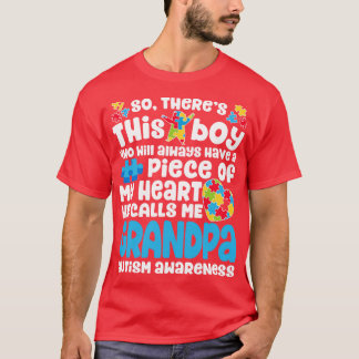 Da ist dieser Junge, den er mich Opa Autismus Männ T-Shirt
