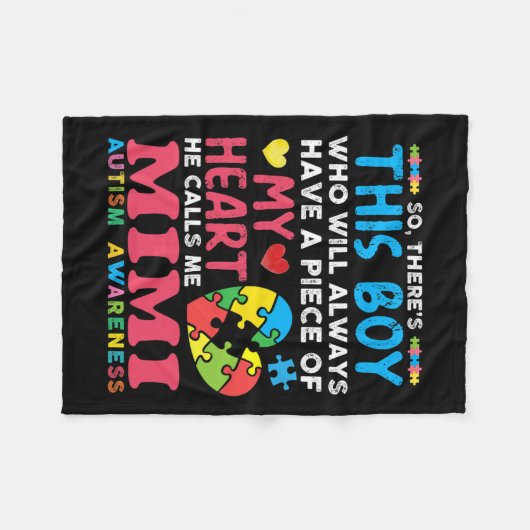 Da ist dieser Junge, den er Mimi Autismus-Bewussts Fleecedecke (Vorderseite (Horizontal))