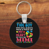 Da ist dieser Junge, den er Mimi Autismus-Bewussts Schlüsselanhänger (Rückseite)