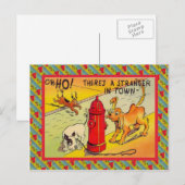 Da ist ein Fremder in der Stadt Postkarte (Vorne/Hinten)