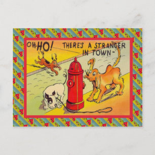 Da ist ein Fremder in der Stadt Postkarte