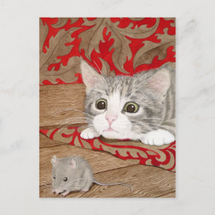 Da ist eine Maus im Haus! Postkarte