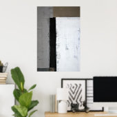 "Da ist es" grau und braun Abstrakte Kunst Poster (Heimbüro)