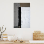 "Da ist es" grau und braun Abstrakte Kunst Poster (Küche)