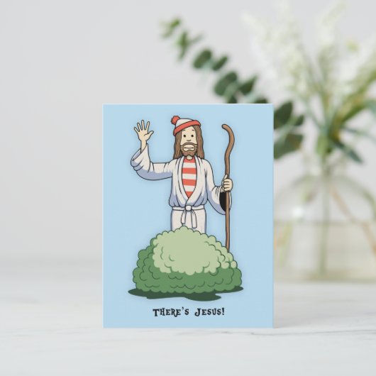 Da ist Jesus! Postkarte (Stehend Vorderseite)