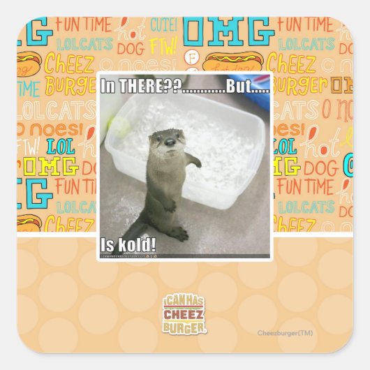 Da? Ist kalt! Quadratischer Aufkleber (Vorderseite)