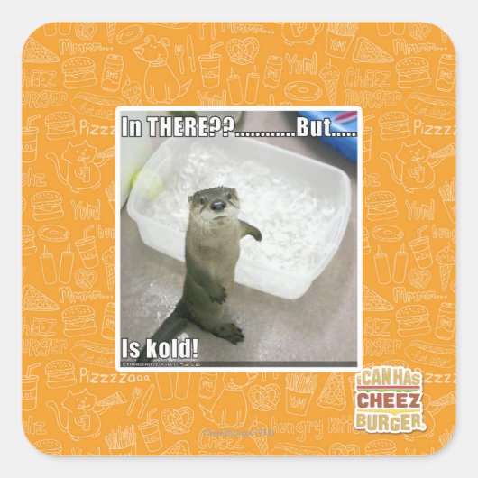 Da? Ist kalt! Quadratischer Aufkleber (Vorderseite)