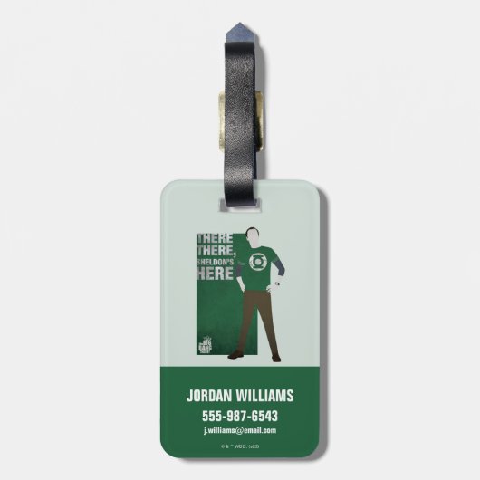 Da ist Sheldon. Gepäckanhänger (Rückseite vertikal)