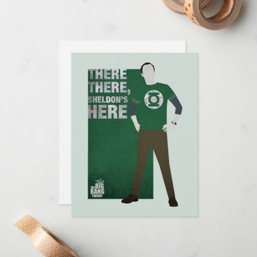 Da ist Sheldon. Mitteilungskarte (Vorderseite/Rückseite Beispiel)