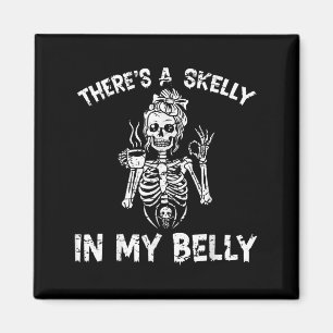 Da ist Skelly in meinem Bauch Halloween schwangere Magnet