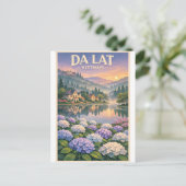 Da Lat Stadt, Vietnam, in klassischem Retro-Stil  Postkarte (Stehend Vorderseite)