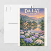 Da Lat Stadt, Vietnam, in klassischem Retro-Stil  Postkarte (Vorne/Hinten)