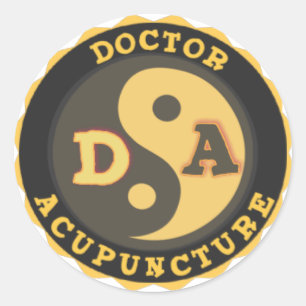 DA LOGO YIN YANG LOTUS BLUME DOKTOR AKUPUNKTUR RUNDER AUFKLEBER