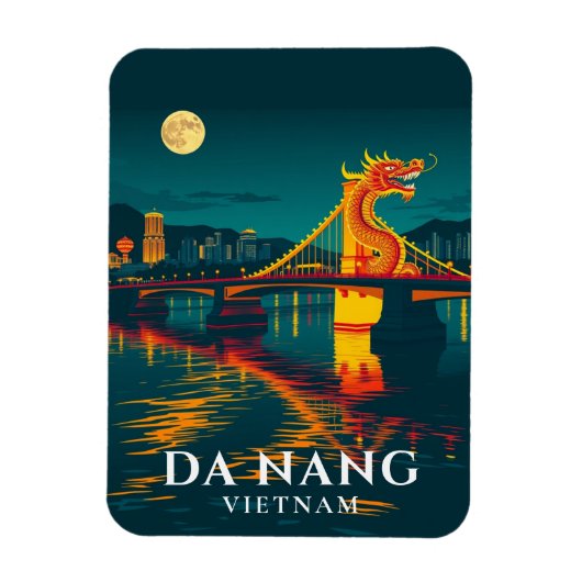 Da Nang Dragon Bridge Vietnam Travel Magnet (Vertikal)