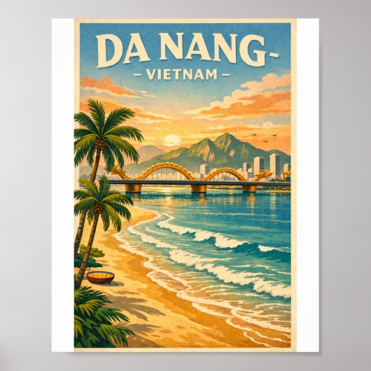 da nang vietnam Retro-Reise 2026 Poster (Vorne)