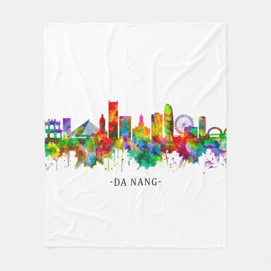 Da Nang Vietnam Skyline Fleecedecke (Vorderseite)