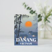 Da Nang Vietnam Travel Poster Postkarte (Stehend Vorderseite)