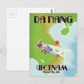 Da Nang Vietnam Vintage Reiseplakat Postkarte (Vorne/Hinten)