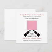 Da oder Platz Save the Date, rosa Einladung (Vorne/Hinten)