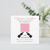 Da oder Platz Save the Date, rosa Einladung (Stehend Vorderseite)