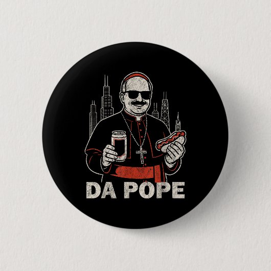 Da Pope aus Amerika Chicago Papst Leo Xiv Funny Vi Button (Vorderseite)