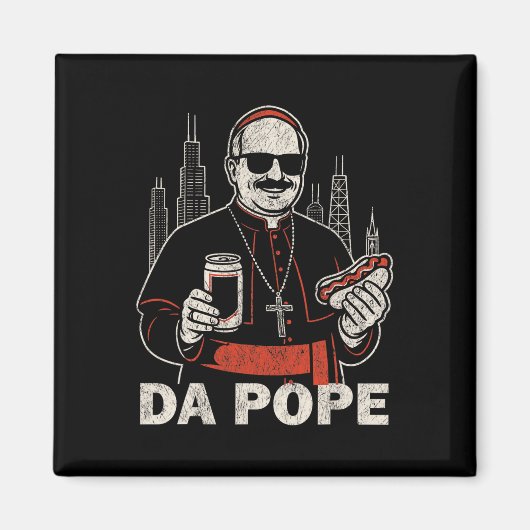 Da Pope aus Amerika Chicago Papst Leo Xiv Funny Vi Magnet (Vorne)