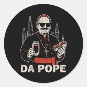 Da Pope aus Amerika Chicago Papst Leo Xiv Funny Vi Runder Aufkleber